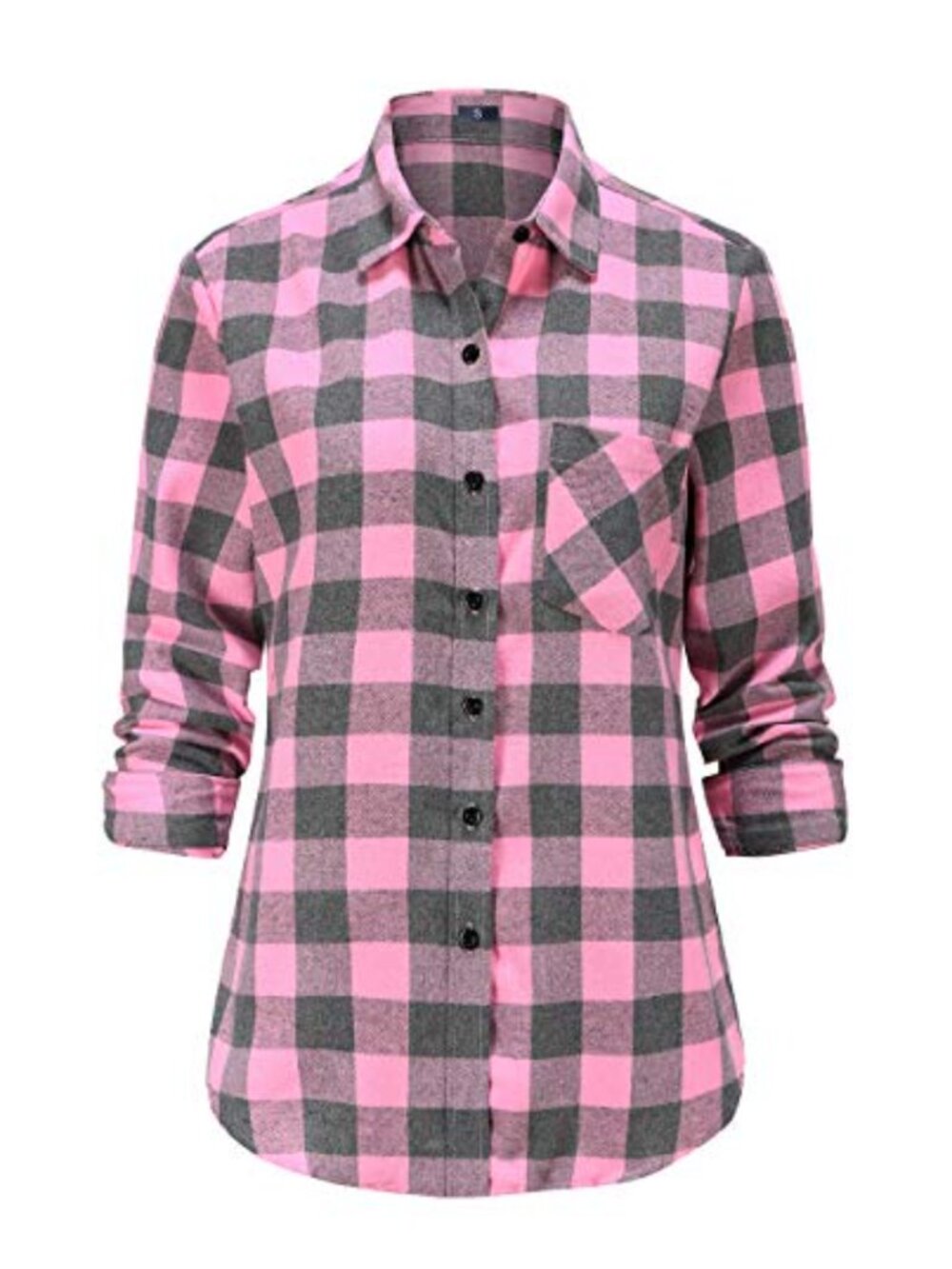 Long Sleeve Button Down Flannel Shirt - Buffalo Check
